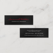 スリムグレーレッドスクリプトプロフェッショナルモダントレンディー スキニー名刺 (正面/裏面)