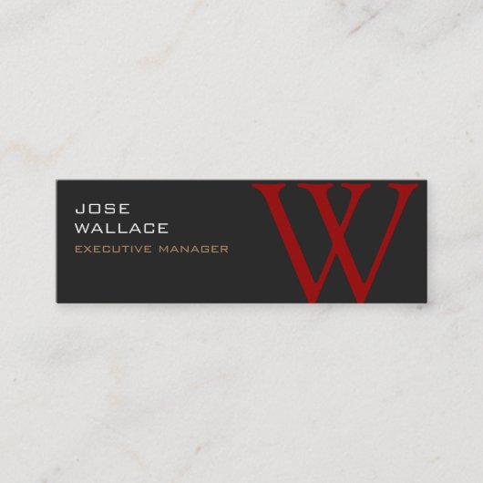 スリムグレーレッドモノグラムトレンディープレモダンイン スキニー名刺 (正面)