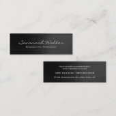 スリムグレー手書きプロフェッショナルモダントレンディー スキニー名刺 (正面/裏面)