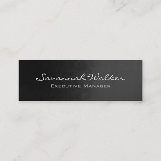 スリムグレー手書きプロフェッショナルモダントレンディー スキニー名刺 (正面)