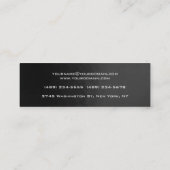 スリムグレー手書きプロフェッショナルモダントレンディー スキニー名刺 (裏面)