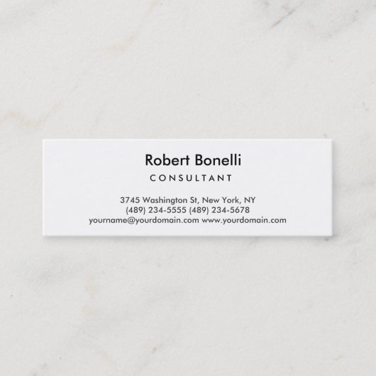 スリムスキニーのプレーンモダンコンサルタントの名刺 スキニー名刺 (正面)