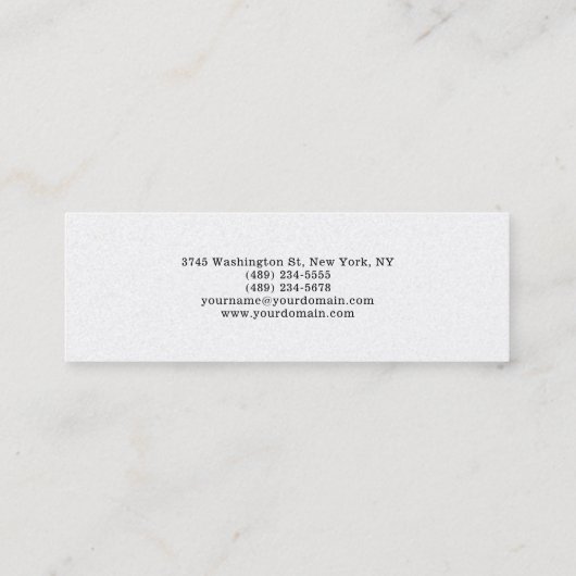 スリムスキニーエレガントミニマルプロフェッショナルシンプル スキニー名刺 (裏面)