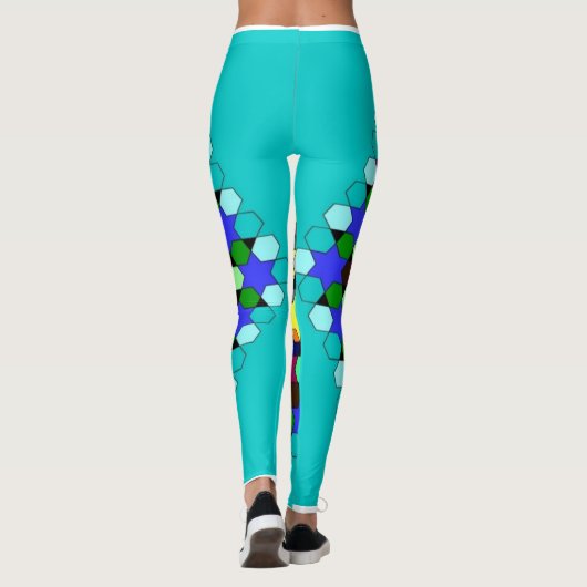 スリムスタイリッシュフィットパターン(の模様が)あるハニカム3Dレギンス レギンス (裏面)