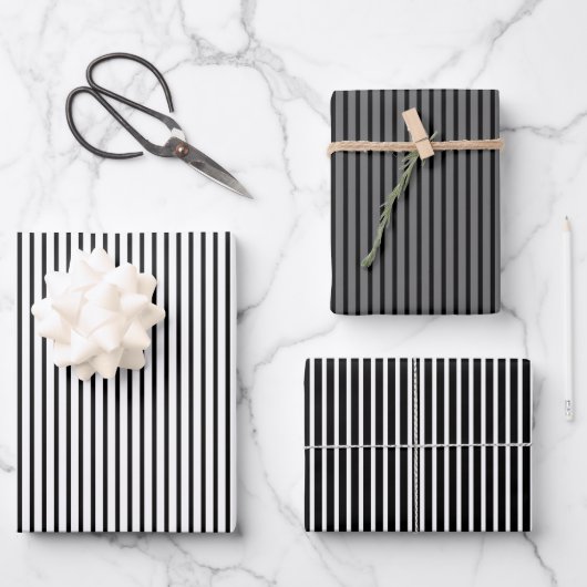 スリムストライプグラースカル包装紙シート ラッピングペーパーシート (正面)