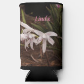 スリムセルツァークーラーボックスとホワイトピンクリリー スリム缶クーラー (正面)