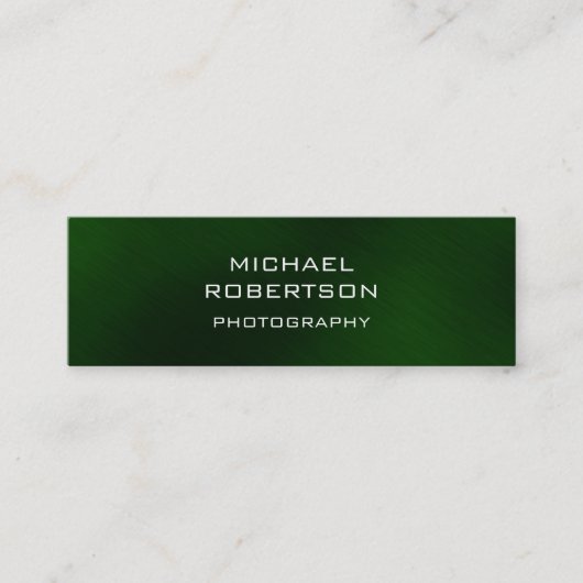 スリムトレンディーグリーンフォトグラファーの名刺 スキニー名刺 (正面)