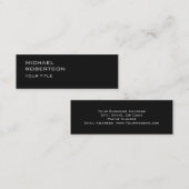 スリムトレンディーダークグレーモダン名刺 スキニー名刺 (正面/裏面)