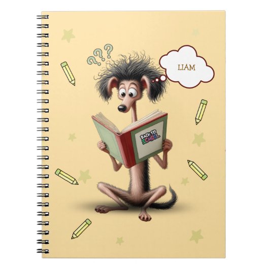 スリムドッグ バックトゥスクール キッズ パーソナライズド ノートブック (正面)