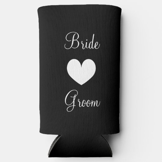 スリムパーソナライズされたなセルツァーはs用に結婚クーラー スリム缶クーラー (正面)