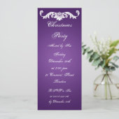 スリムパーティ招待 ヴィンテージ オーナメント(紫) 招待状 (スタンド正面)