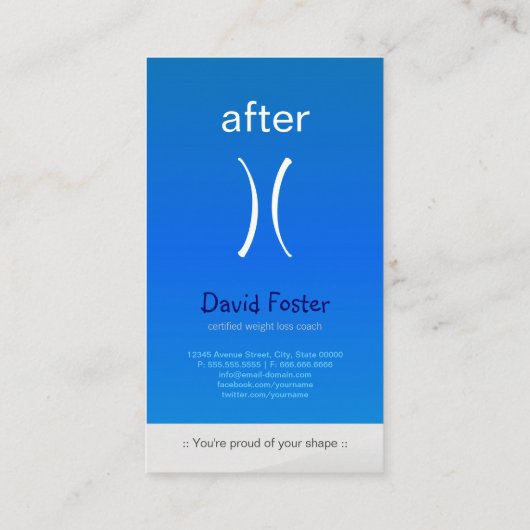 スリムフィットネス体減量コーチトレーナー 名刺 (裏面)