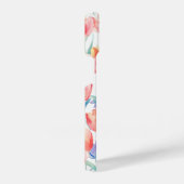 スリムフィット水色チューリップパターンiPhone 14ケース iPhoneケース (右側面)