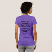 スリムフィットTee ：お一人ひとり満足できない（紫） Tシャツ (裏面フル)