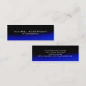 スリムブラックブルーモダンフォトグラファー名刺 スキニー名刺 (正面/裏面)