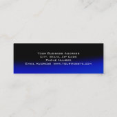 スリムブラックブルーモダンフォトグラファー名刺 スキニー名刺 (裏面)