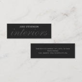 スリムプレーングレーインテリアデザイナー名刺 スキニー名刺 (正面/裏面)