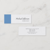 スリムプレーンブルーホワイトプロフェッショナル名刺 スキニー名刺 (正面/裏面)