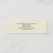 スリムプレーンベージュプロフェッショナル名刺 スキニー名刺 (裏面)