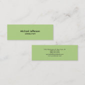 スリムプレーン緑のプロフェッショナル名刺 スキニー名刺 (正面/裏面)