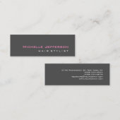 スリムプロフェッショナルスクリプトグレーピンクの名刺 スキニー名刺 (正面/裏面)