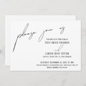 スリムモダンな手書きシンプル入力をお願い 招待状 (正面/裏面)