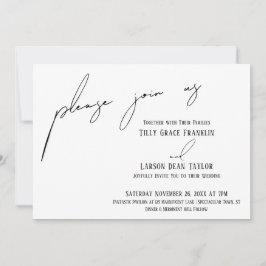 スリムモダンな手書きシンプル入力をお願い 招待状