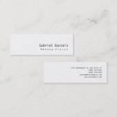 スリムモダンプレーン白黒プロフェッショナル スキニー名刺 (正面/裏面)