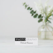 スリムモダンホワイトブラックスクリプト名刺 スキニー名刺 (スタンド正面)