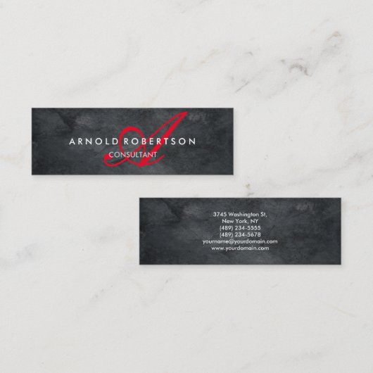 スリムモダンモノグラムトレンディーグレープレーン スキニー名刺 (正面/裏面)