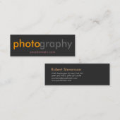 スリムユニークオレンジグレー写真家 スキニー名刺 (正面/裏面)