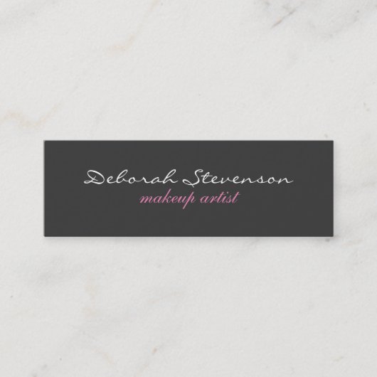 スリムユニークグレー紫色の両面名刺 スキニー名刺 (正面)