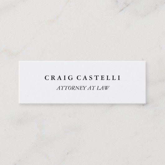 スリムユニークサイズ弁護士白黒名刺 スキニー名刺 (正面)
