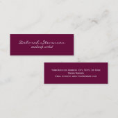 スリムユニークパープルメイクアップアーティスト名刺 スキニー名刺 (正面/裏面)