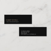スリムユニークモダンブラックスタイリッシュ スキニー名刺 (正面/裏面)