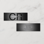 スリムユニークモノグラムグレーブラック名刺 スキニー名刺 (正面/裏面)
