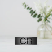 スリムユニークモノグラムグレーブラック名刺 スキニー名刺 (スタンド正面)