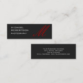 スリムレッドグレーモノグラムフォトグラファーの名刺 スキニー名刺 (正面/裏面)