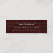 スリム手書きモダントレンディー壁レンガ スキニー名刺 (裏面)