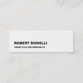 スリム読み取りモダン白黒ミニマル スキニー名刺 (正面)