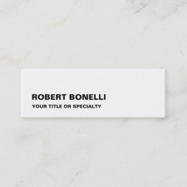 スリム読み取りモダン白黒ミニマル スキニー名刺