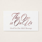 スリム、はっきりしたバラエレガント金ゴールドスクリプトドリンクチケット (正面)