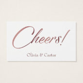 スリム、はっきりしたバラエレガント金ゴールドスクリプトドリンクチケット (裏面)