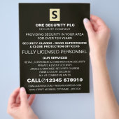 スリム＆プロフェッショナルなセキュリティ要員広告 チラシ (手)