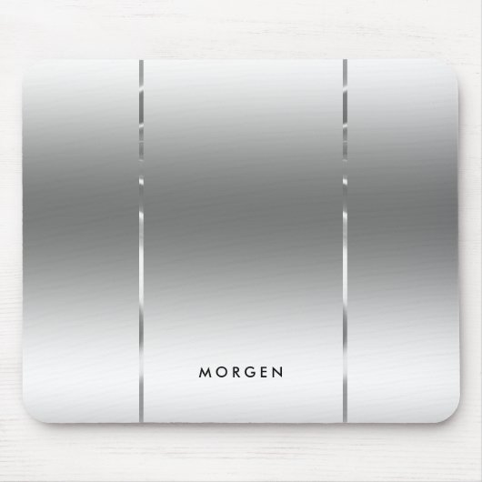 スリモダンック光沢のある銀灰色の背景 マウスパッド (正面)