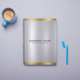 スリモダンック銀と金ゴールドメタリックテクスチャ ノートブック
