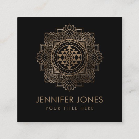 スリヤントラ/チャクライン・ゴールデン・ロータス スクエア名刺 (正面)