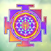 スリヤントラ – ヒンズー教シンボルデザイン1 ウィンドウサイン (シート3)