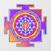 スリヤントラ – ヒンズー教シンボルデザイン1 ウィンドウサイン (シート)