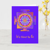 スリヤントラ – ヒンズー教シンボルデザイン1 カード (黄色い花)